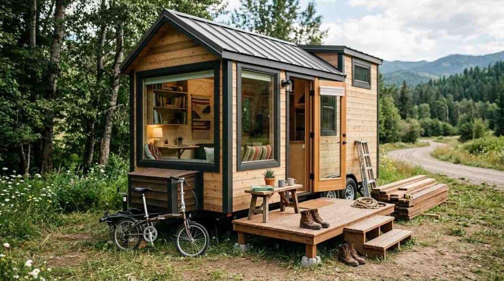 Tiny Home on Wheels with Modern Wood Exterior