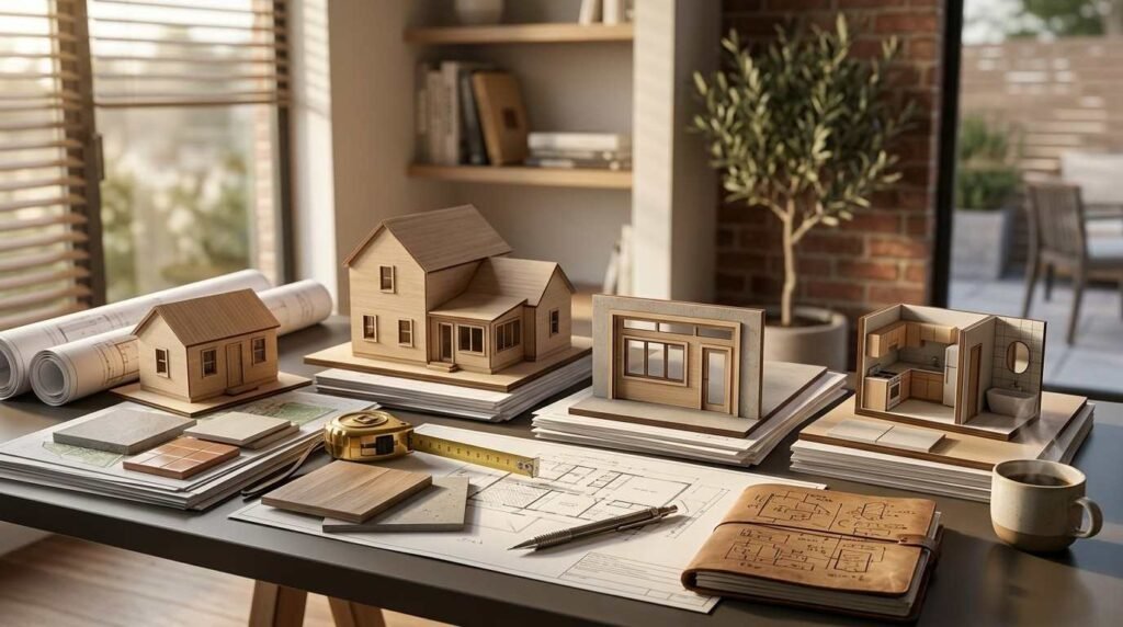 Architectural desk setup comparing California ADU types with four physical scale models, construction blueprints, material samples, and drafting tools. Picking the wrong type early costs real money. A homeowner who assumes a garage conversion is always cheapest sometimes discovers their garage sits on a slab that can't support a bathroom addition, and that single fact changes the entire budget. This guide breaks down what defines each ADU type and why the differences matter, walks through detached, attached, garage conversion, and JADU options one at a time, compares them side by side on cost and zoning, and helps you match the right type to your lot and your goals.